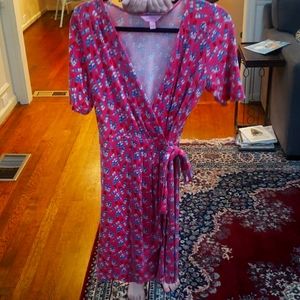 Lilly Pulitzer Pink Multi-Color Wrap Dress